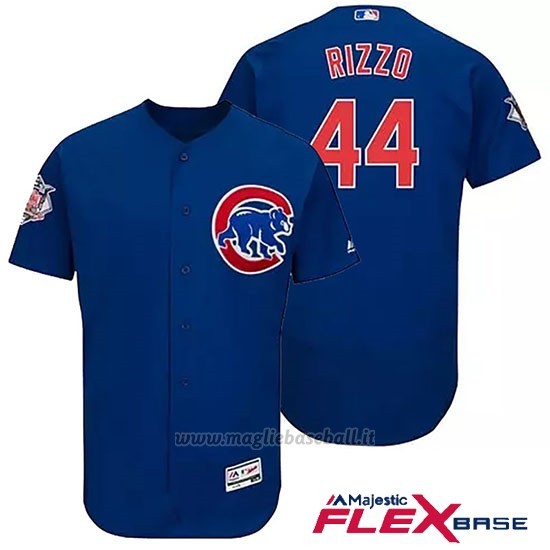 Maglia Baseball Uomo Chicago Cubs 44 Anthony Rizzo Majestic Autentico Collezione Flex Base